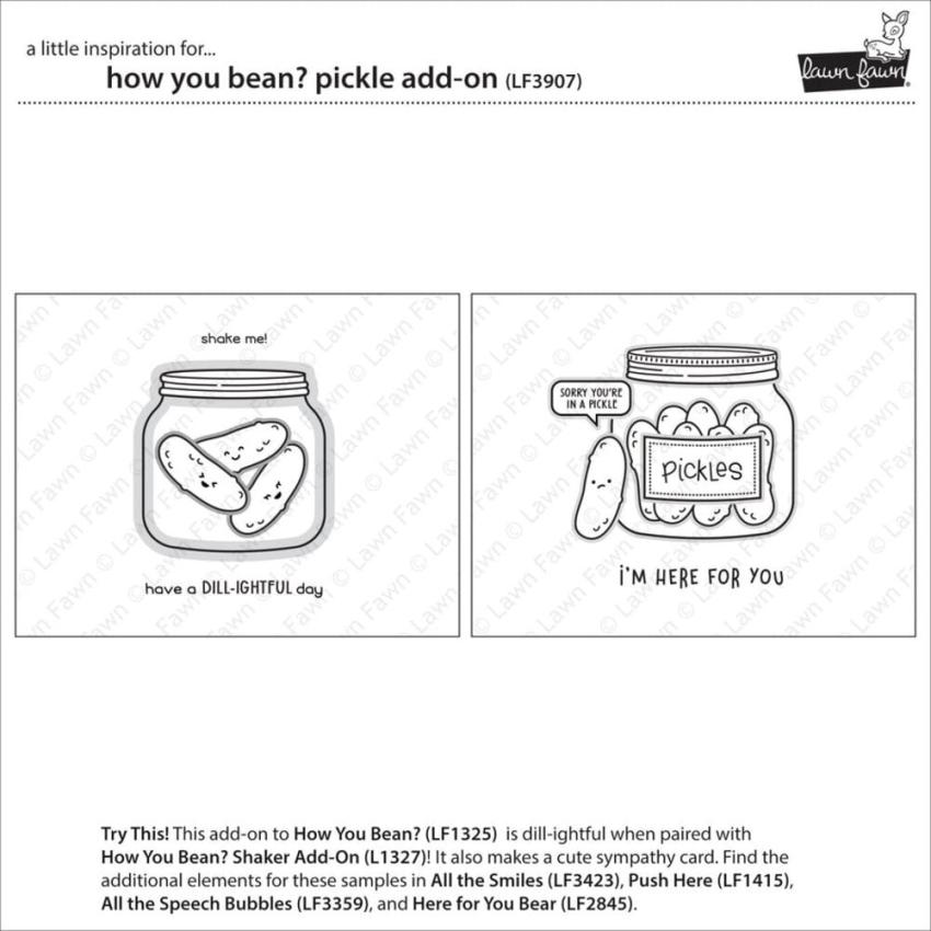 Lawn Fawn - Stempelset "How You Bean? Pickle" Clear Stamp Add-On