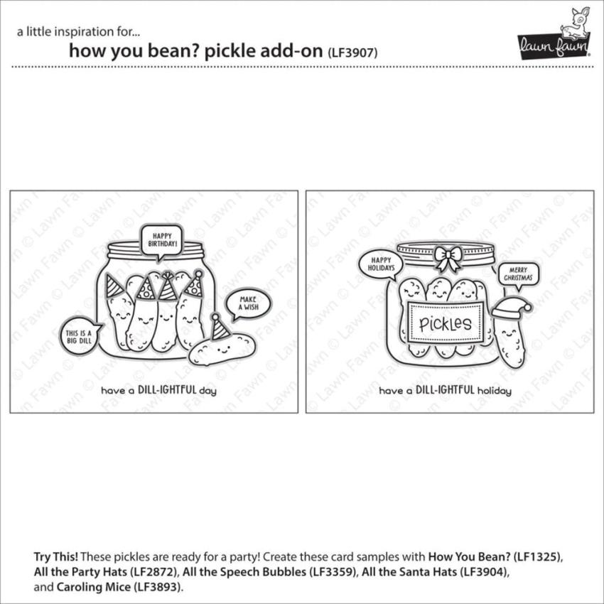 Lawn Fawn - Stempelset "How You Bean? Pickle" Clear Stamp Add-On