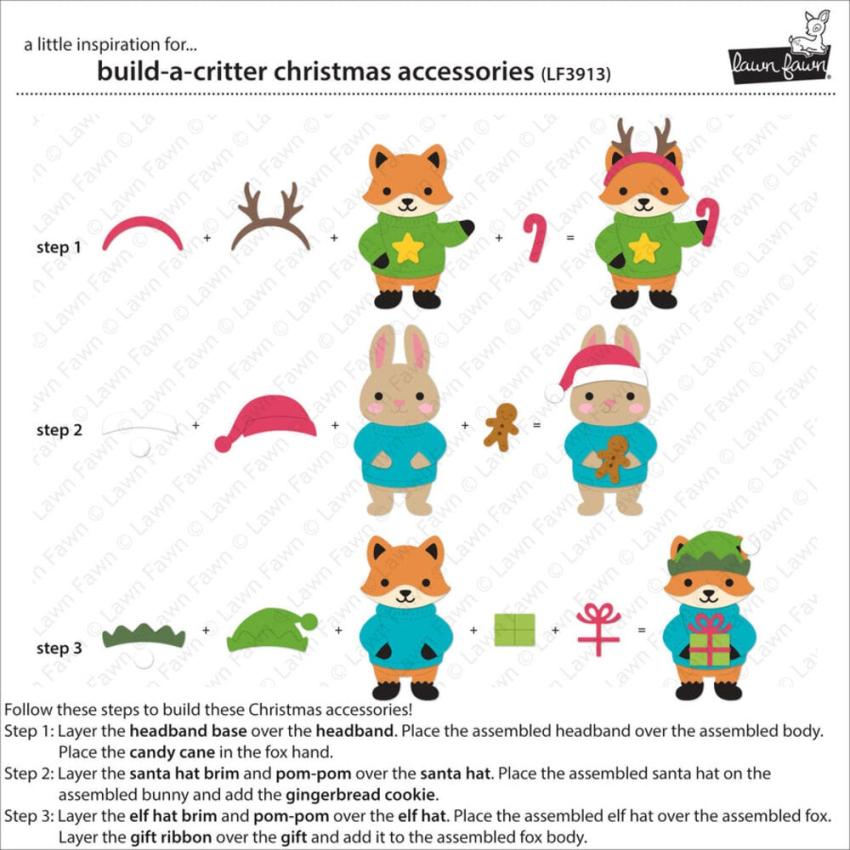 Lawn Fawn - Stanzschablone "Build-A-Critter Christmas Accessories" Dies