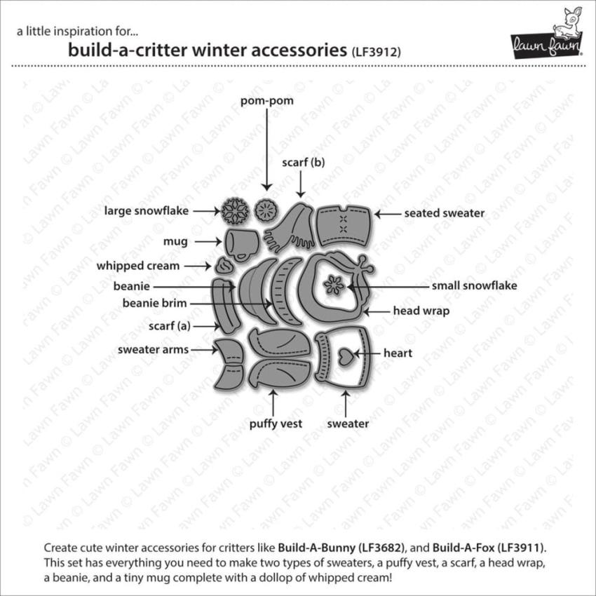 Lawn Fawn - Stanzschablone "Build-A-Critter Winter Accessories" Dies