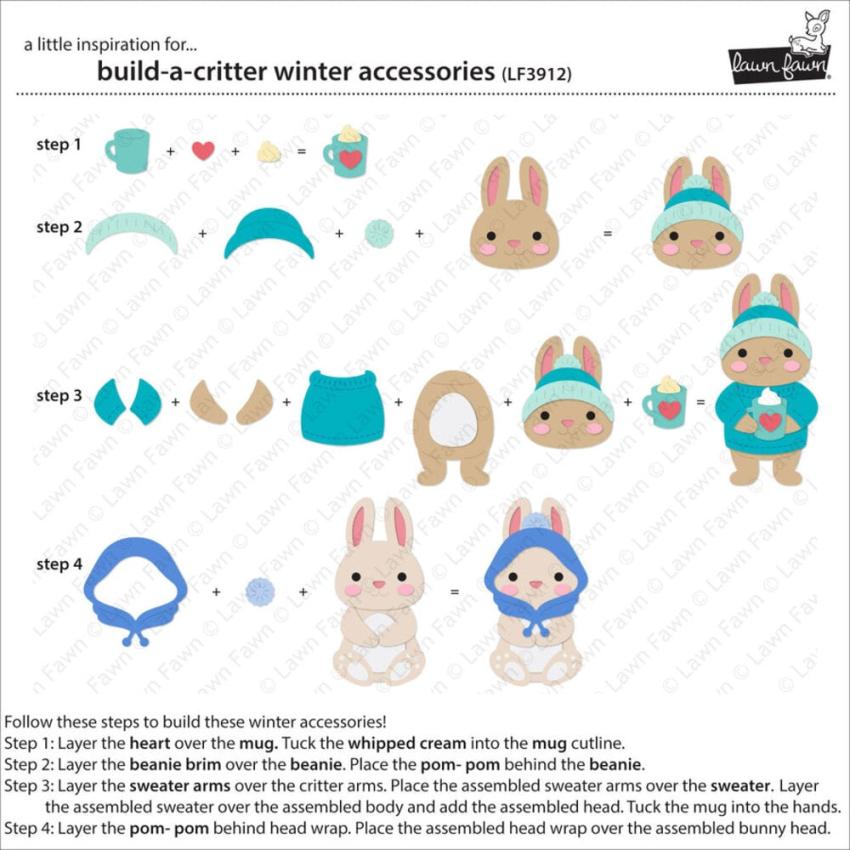 Lawn Fawn - Stanzschablone "Build-A-Critter Winter Accessories" Dies