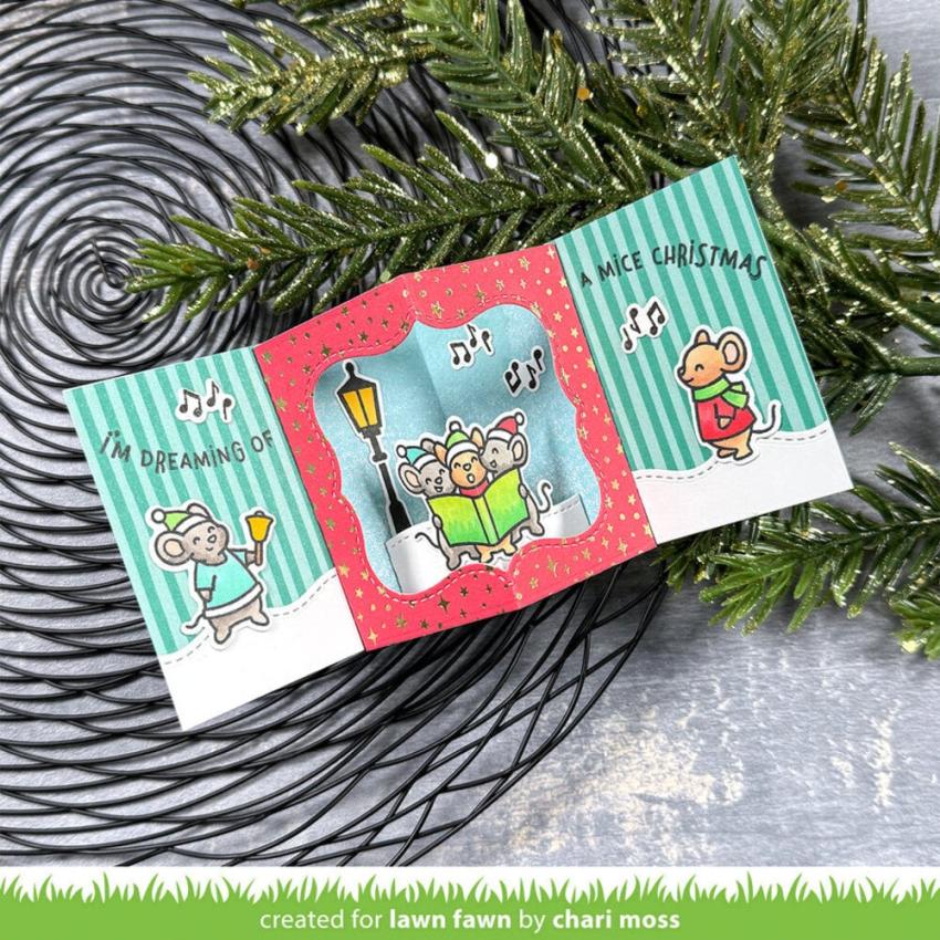 Lawn Fawn - Stanzschablone "Center Picture Window Card Holiday" Add-on Die