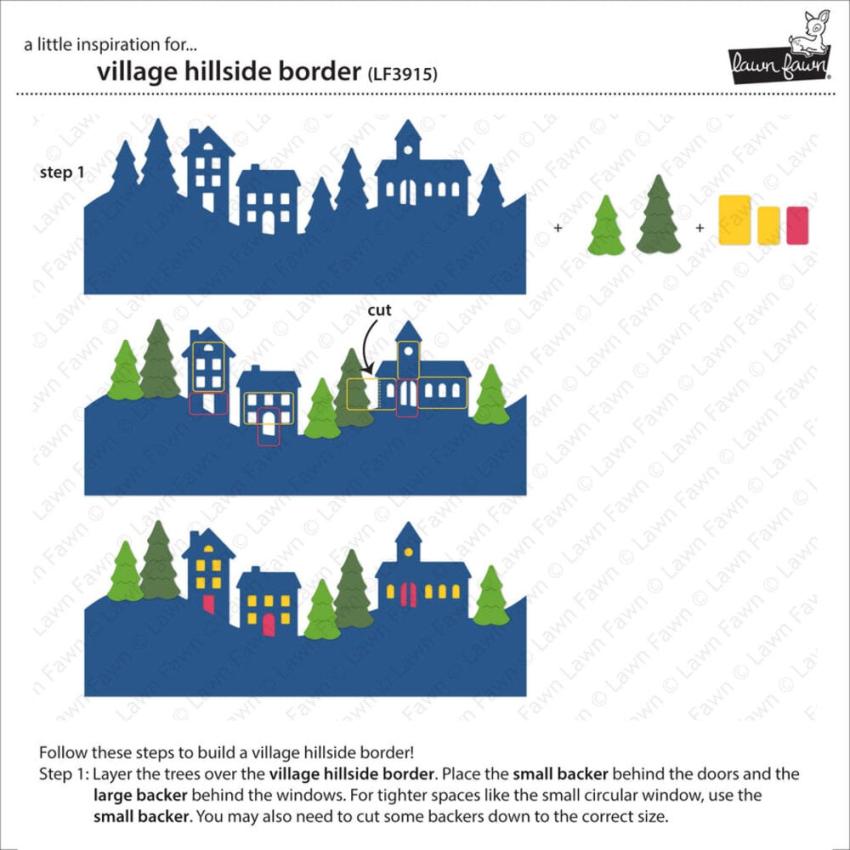 Lawn Fawn - Stanzschablone "Village Hillside Border" Dies