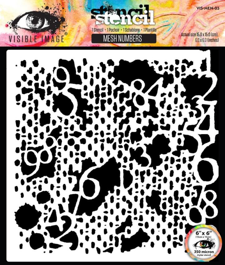 Visible Image - Schablone 6x6 Inch "Mesh Numbers" Stencil