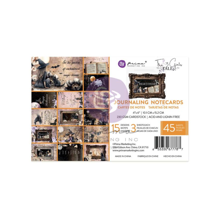 Prima Marketing - Designpapier "Bewitched" Paper Pack - Journaling Cards 4x6 Inch - 45 Bogen