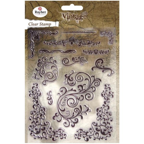 Stempelset "Vintage Swirls" Clear Stamps
