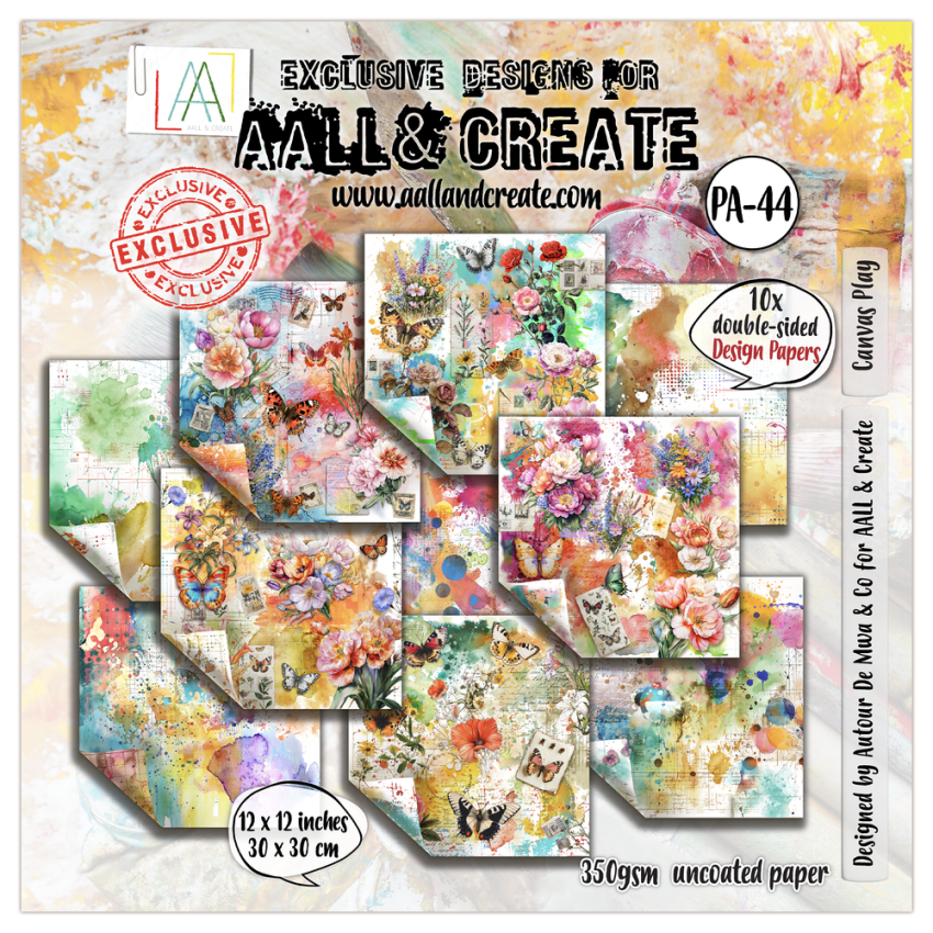AALL and Create - Designpapier "Canvas Play" Paper Pack 12x12 Inch - 10 Bogen