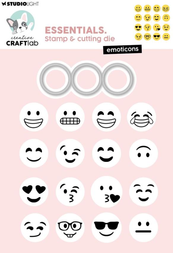 Creative Craft Lab - Studio Light - Stempelset & Stanzschablone "Emoticons" Clear Stamps & Dies