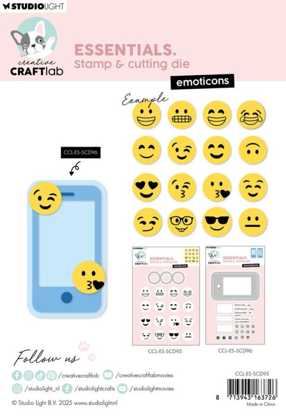 Creative Craft Lab - Studio Light - Stempelset & Stanzschablone "Emoticons" Clear Stamps & Dies