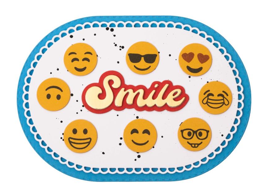 Creative Craft Lab - Studio Light - Stempelset & Stanzschablone "Emoticons" Clear Stamps & Dies