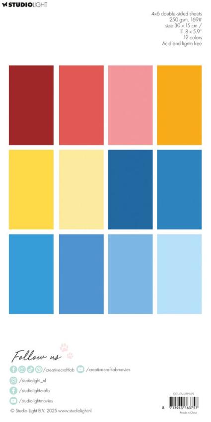 Creative Craft Lab - Studio Light - Cardstock "Happiness" Paper Pack 30x15cm - 24 Bogen