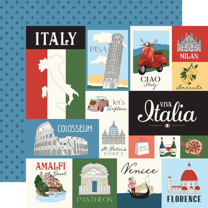 Carta Bella - Designpapier "Italy" Collection Kit 12x12 Inch - 12 Bogen  