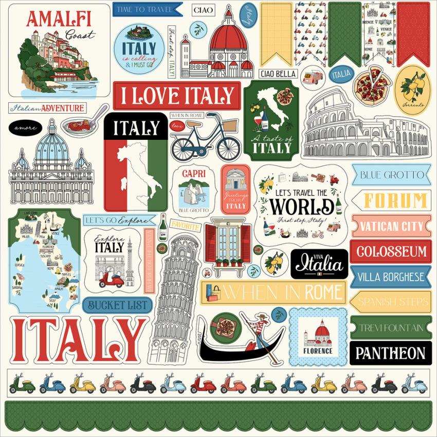 Carta Bella - Designpapier "Italy" Collection Kit 12x12 Inch - 12 Bogen  
