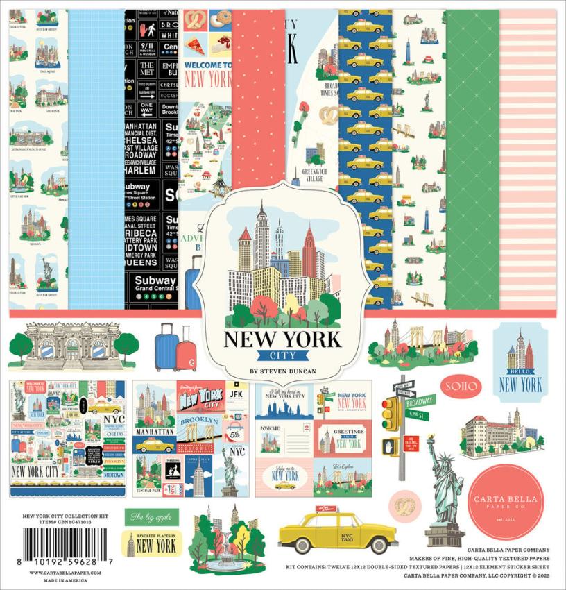 Carta Bella - Designpapier "New York City" Collection Kit 12x12 Inch - 12 Bogen  