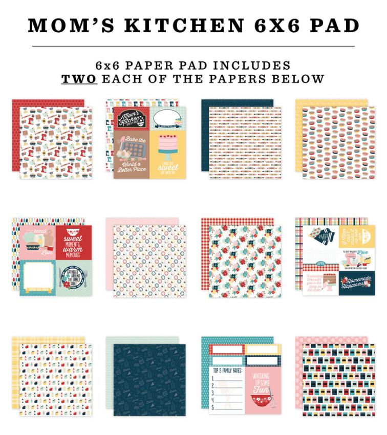 Echo Park - Designpapier "Mom's Kitchen" Paper Pack 6x6 Inch - 24 Bogen
