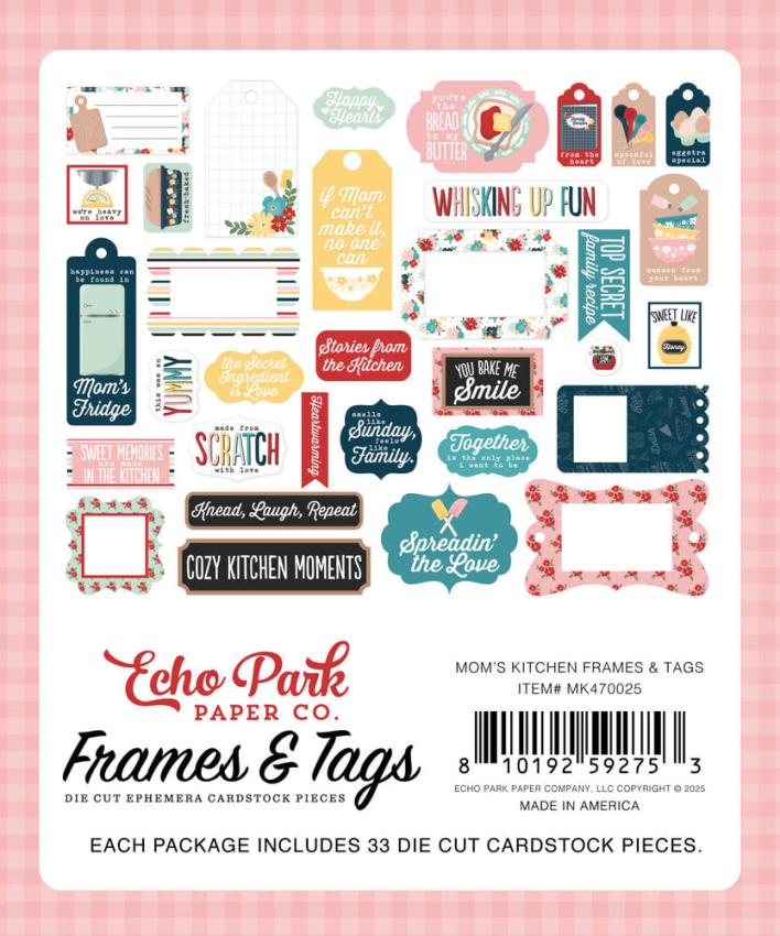 Echo Park - Stanzteile & Anhänger "Mom's Kitchen" Frames & Tags 