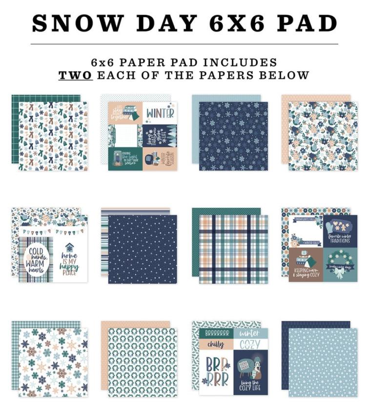 Echo Park - Designpapier "Snow Day" Paper Pack 6x6 Inch - 24 Bogen