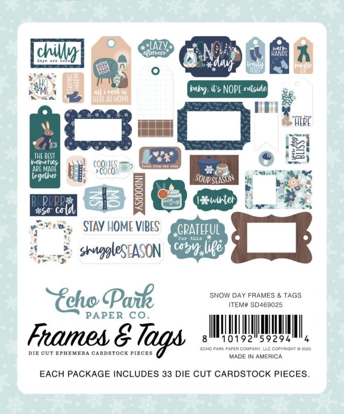 Echo Park - Stanzteile & Anhänger "Snow Day" Frames & Tags 