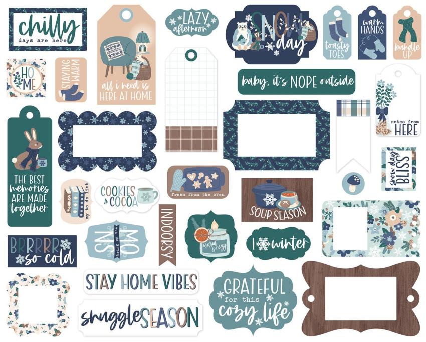 Echo Park - Stanzteile & Anhänger "Snow Day" Frames & Tags 