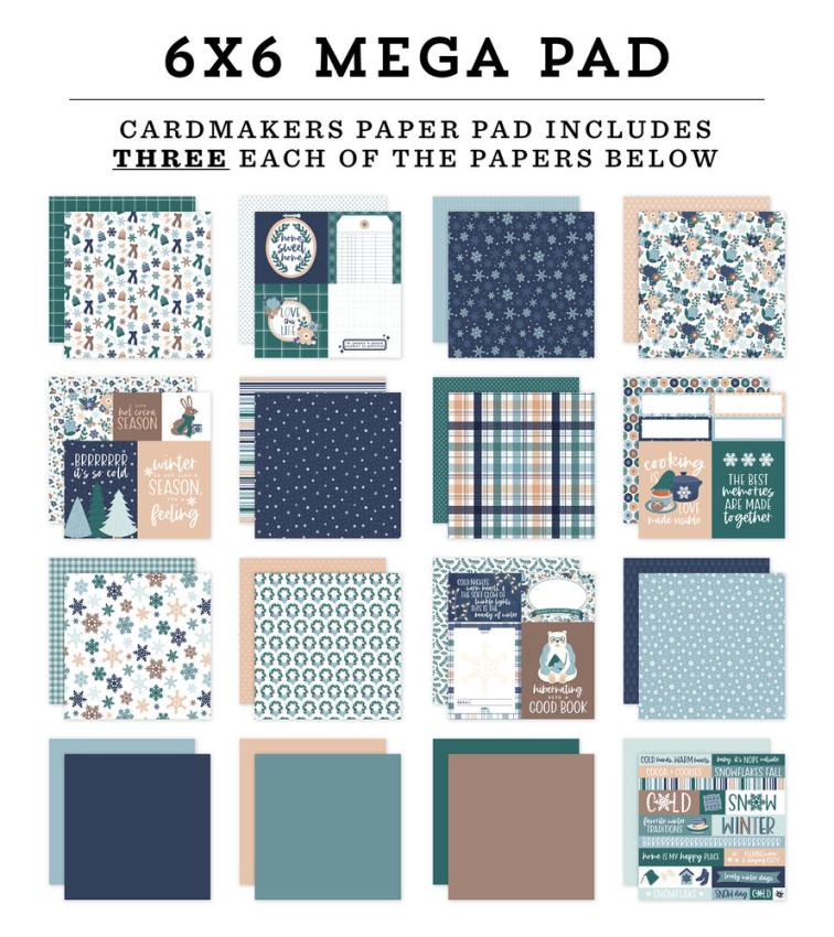 Echo Park - Designpapier "Snow Day" Cardmakers Mega Pad 6x6 Inch - 48 Bogen