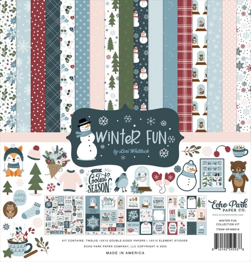 Echo Park - Designpapier "Winter Fun" Collection Kit 12x12 Inch - 12 Bogen