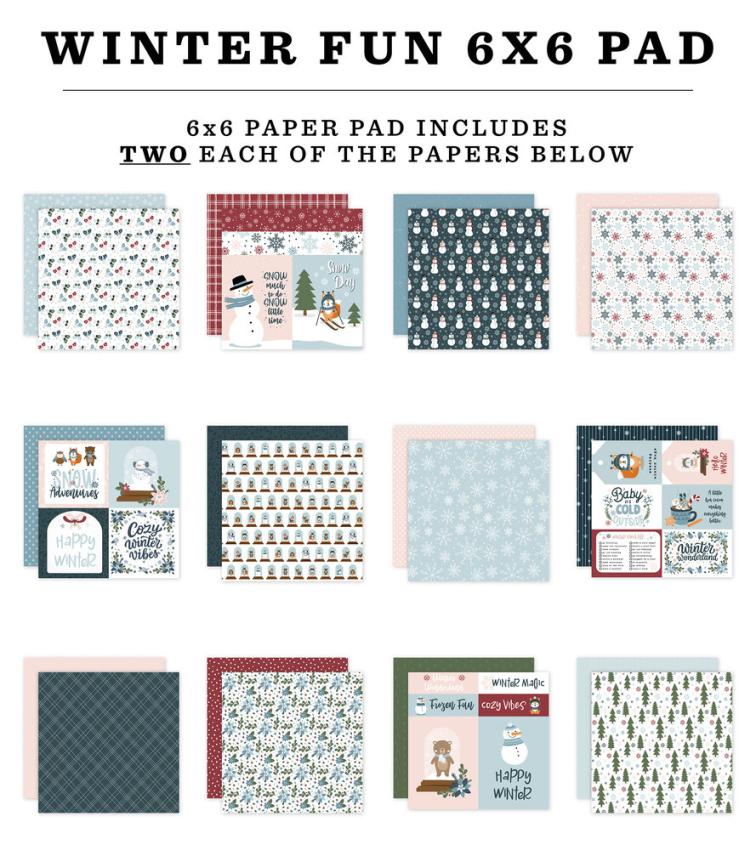 Echo Park - Designpapier "Winter Fun" Paper Pack 6x6 Inch - 24 Bogen