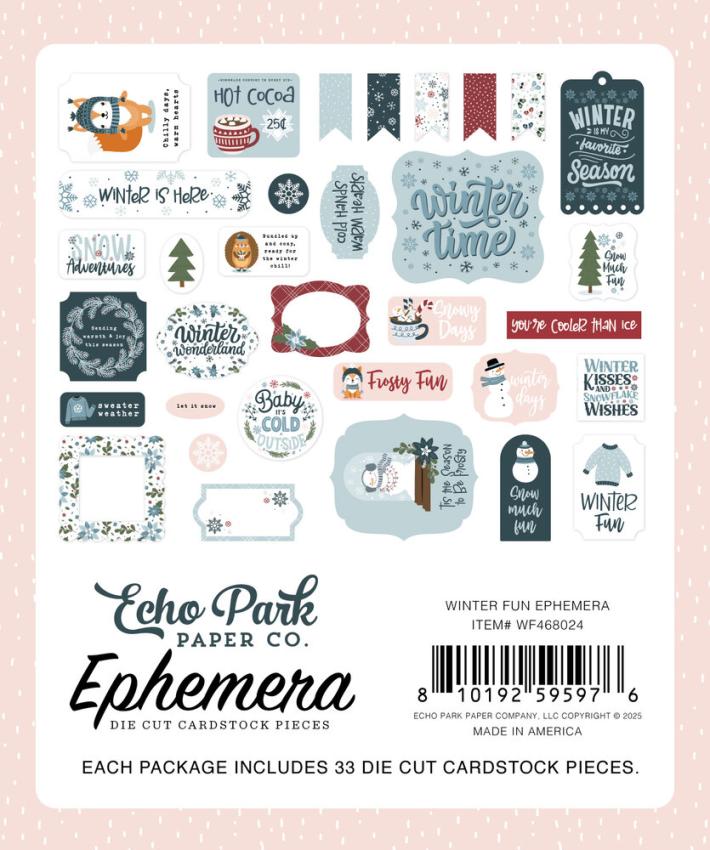 Echo Park - Stanzteile "Winter Fun" Ephemera