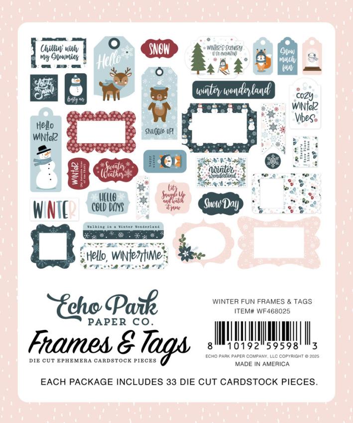 Echo Park - Stanzteile & Anhänger "Winter Fun" Frames & Tags 