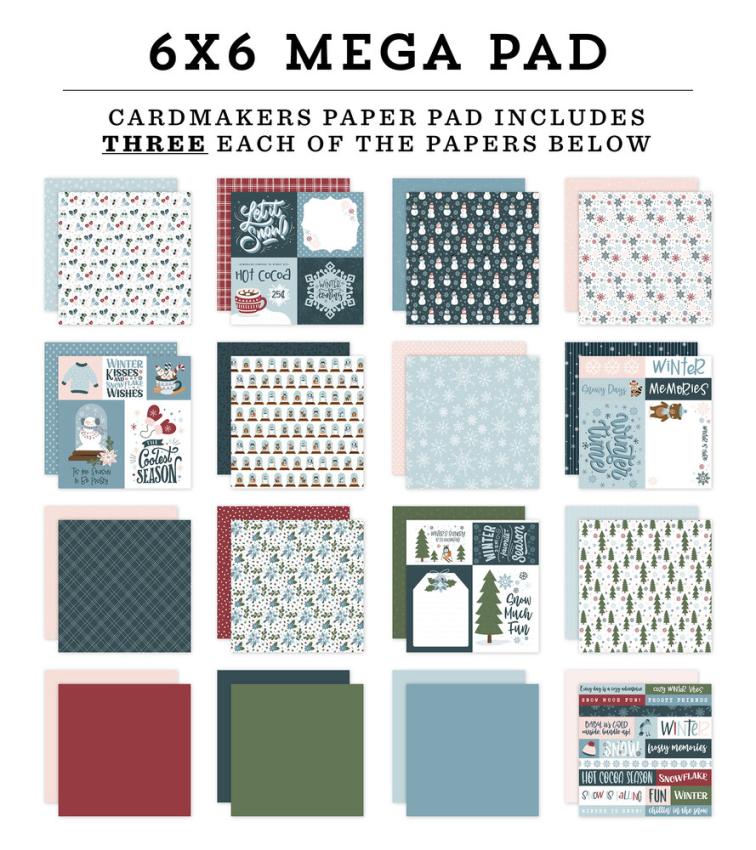 Echo Park - Designpapier "Winter Fun" Cardmakers Mega Pad 6x6 Inch - 48 Bogen