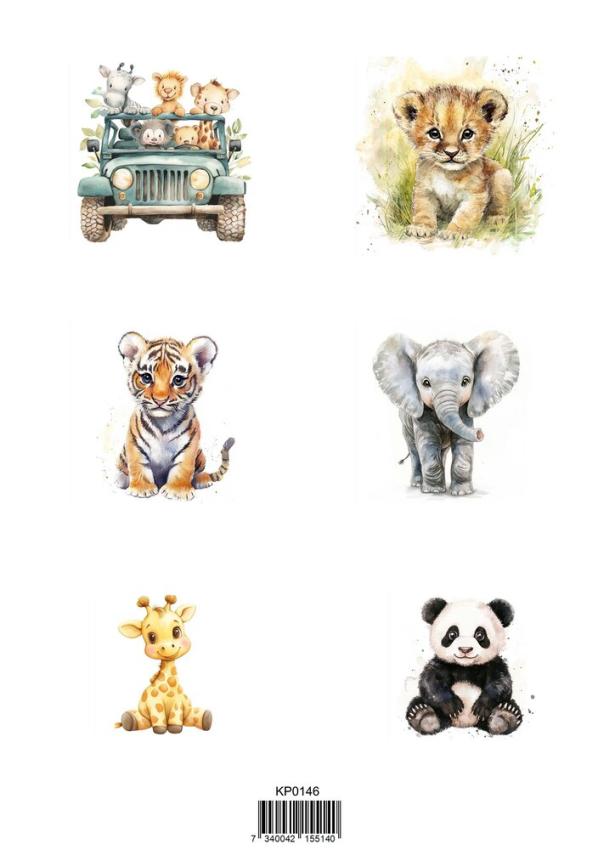 Reprint - Stanzteile "Animals" Cutouts A4 - 8 Bogen