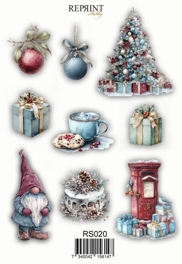 Reprint - Aufkleber "Deck the Halls" Sticker 10x21cm - 3 Bogen