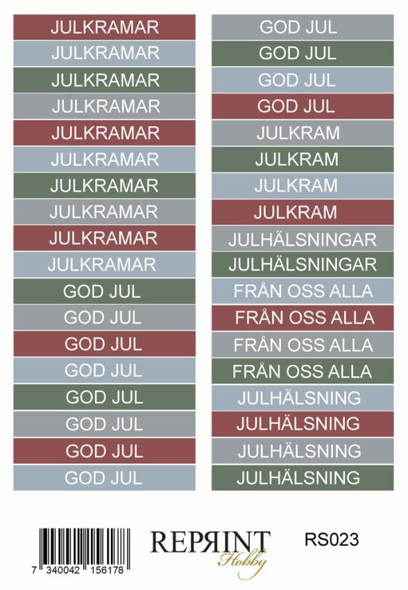 Reprint - Aufkleber "Deck the Halls" Sticker 10x21cm - 3 Bogen