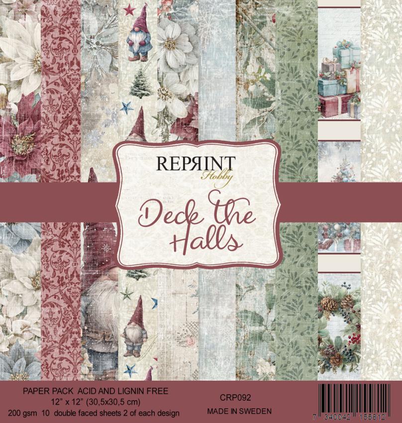Reprint - Designpapier "Deck the Halls" Paper Pack 12x12 Inch - 10 Bogen