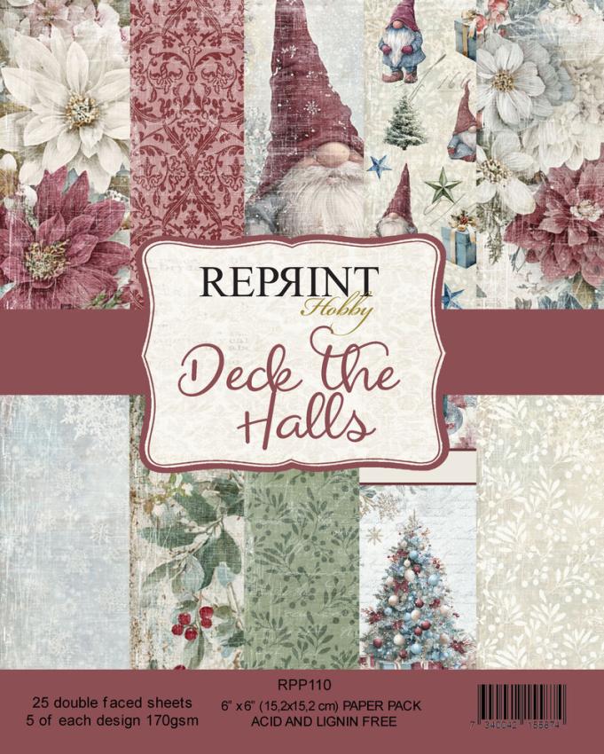 Reprint - Designpapier "Deck the Halls" Paper Pack 6x6 Inch - 25 Bogen
