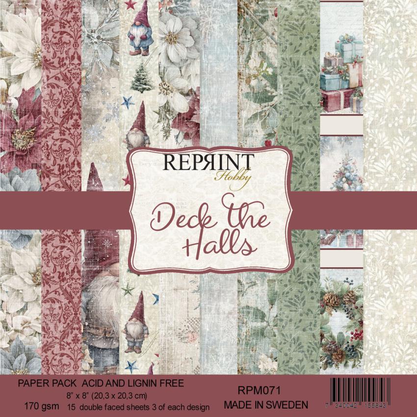Reprint - Designpapier "Deck the Halls" Paper Pack 8x8 Inch - 15 Bogen