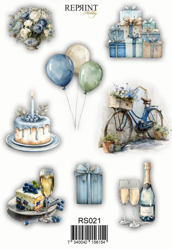 Reprint - Aufkleber "Hip Hip Hooray" Sticker 10x21cm - 3 Bogen