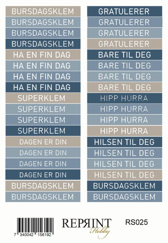 Reprint - Aufkleber "Hip Hip Hooray" Sticker 10x21cm - 3 Bogen