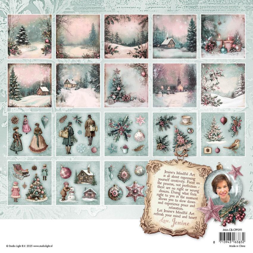 Studio Light - Designpapier "Christmas Blush" Collage Paper Pad 8x8 Inch - 36 Bogen