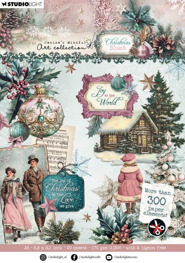 Studio Light - Stanzpapierbblock "Christmas Blush" Die Cut Paper Pad A5 - 20 Bogen