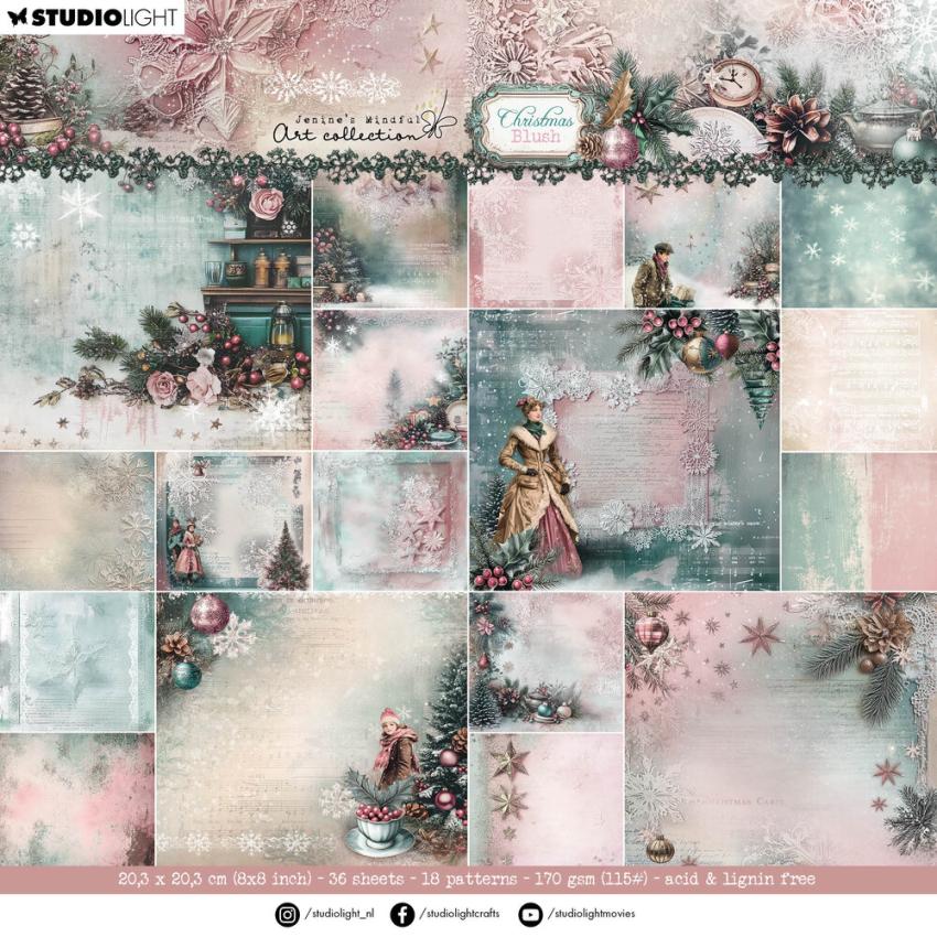 Studio Light - Designpapier "Chrsitmas Blush" Designer Paper Pack 8x8 Inch - 36 Bogen