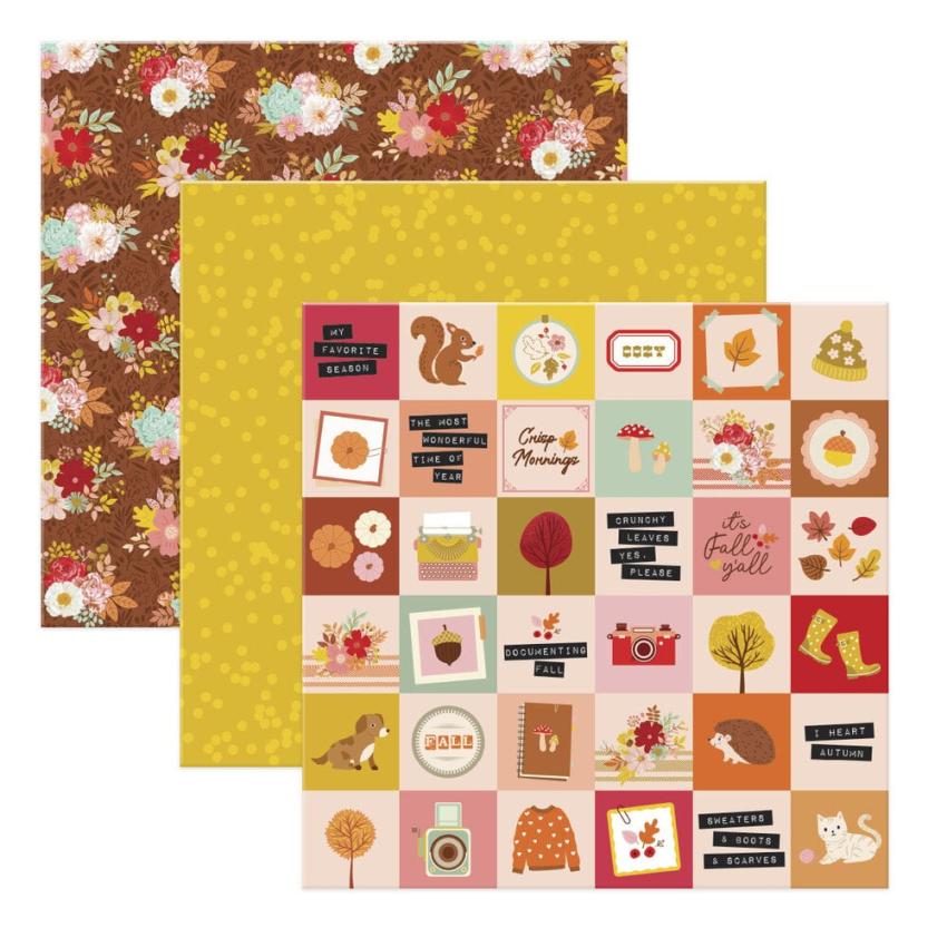 Spellbinders - Designpapier "Autumn Archives" Paper Pack 12x12 Inch - 24 Bogen
