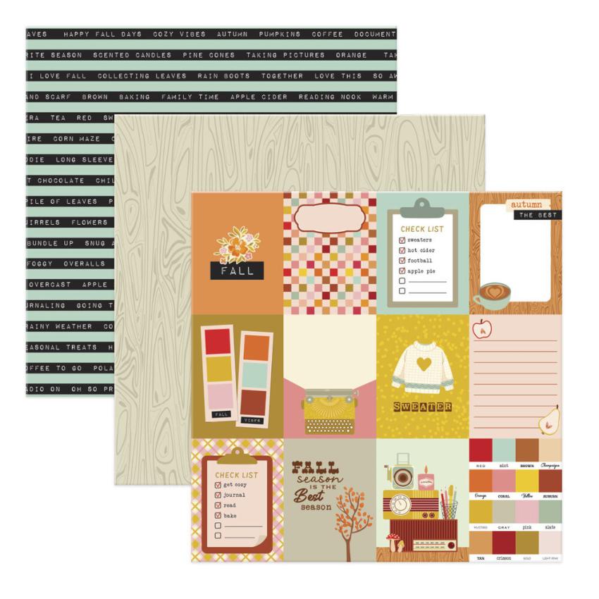 Spellbinders - Designpapier "Autumn Archives" Paper Pack 12x12 Inch - 24 Bogen