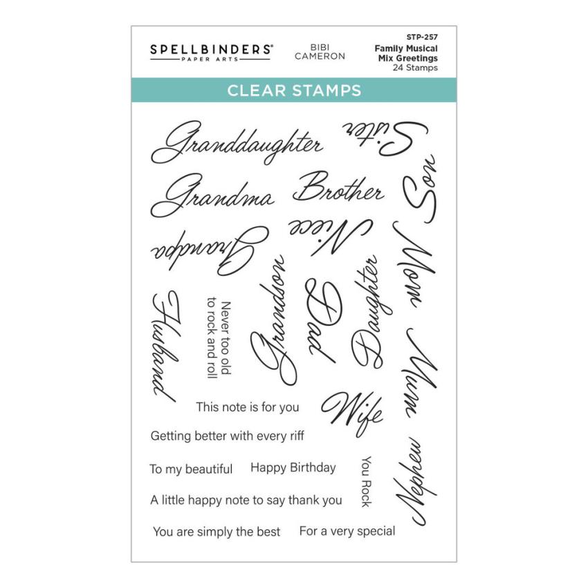 Spellbinders - Stempelset "Family Musical Mix Greetings" Clear Stamps