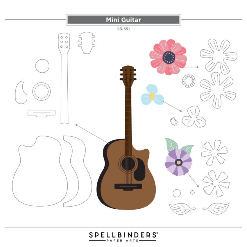 Spellbinders - Stanzschablone "Mini Guitar" Dies