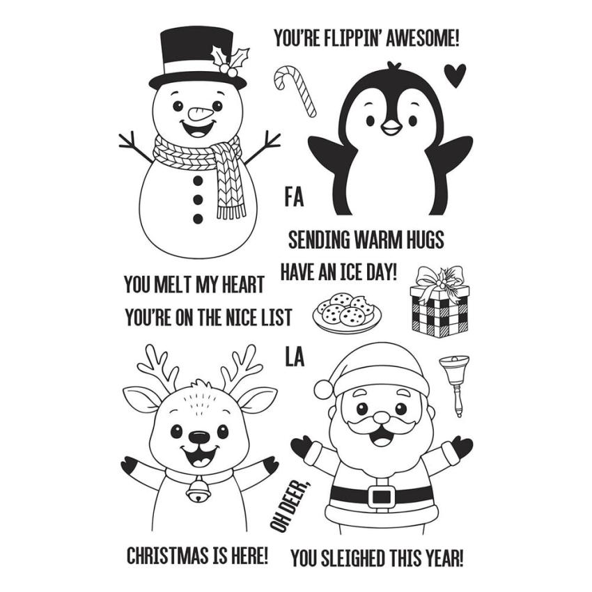 Spellbinders - Stempelset & Stanzschablone "Christmas Hugs" Clear Stamps & Dies by Simon Hurley