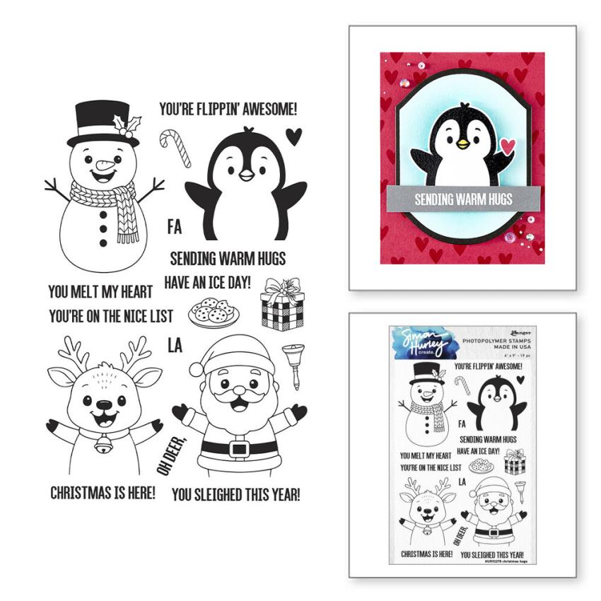 Spellbinders - Stempelset & Stanzschablone "Christmas Hugs" Clear Stamps & Dies by Simon Hurley