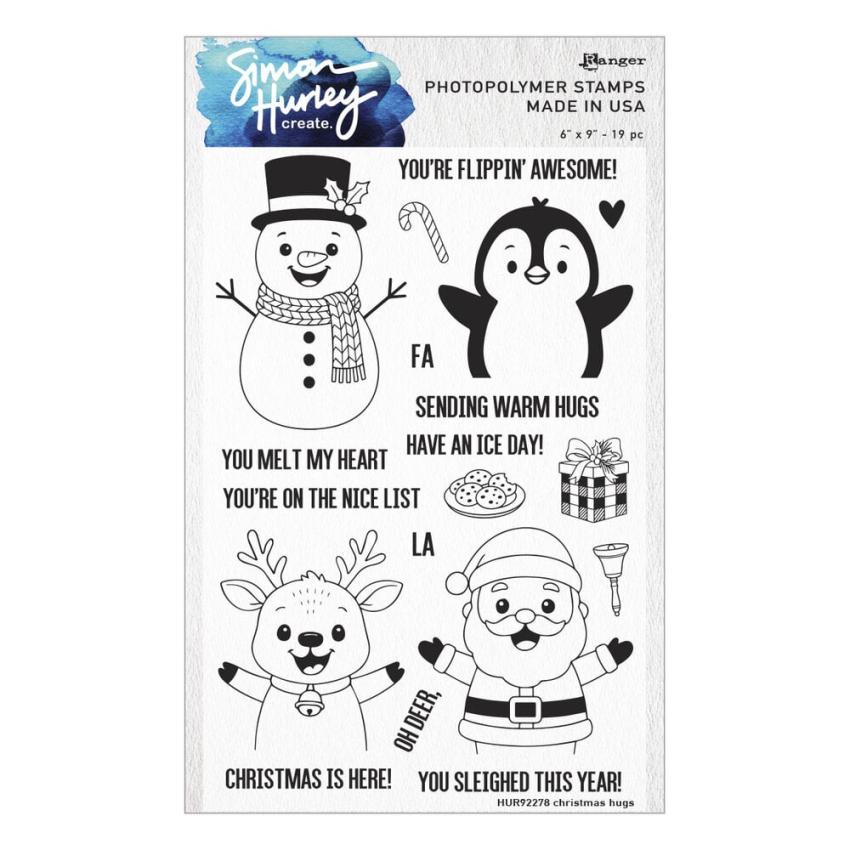 Spellbinders - Stempelset & Stanzschablone "Christmas Hugs" Clear Stamps & Dies by Simon Hurley