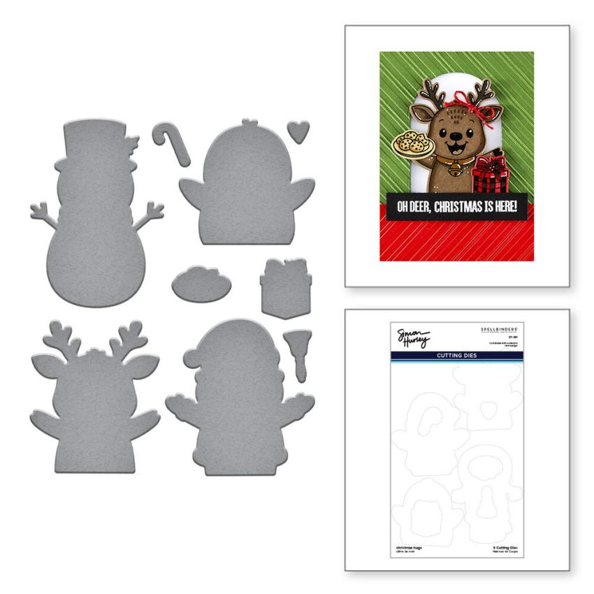 Spellbinders - Stempelset & Stanzschablone "Christmas Hugs" Clear Stamps & Dies by Simon Hurley