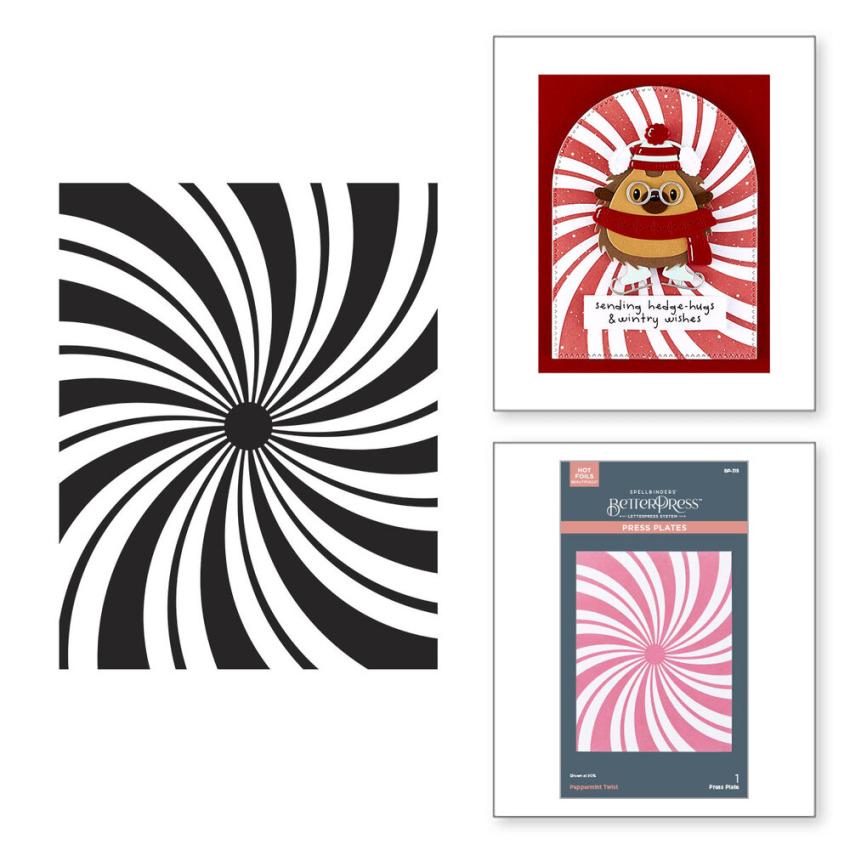 Spellbinders - Buchdrucktechnik "Peppermint Twist" BetterPress Plate