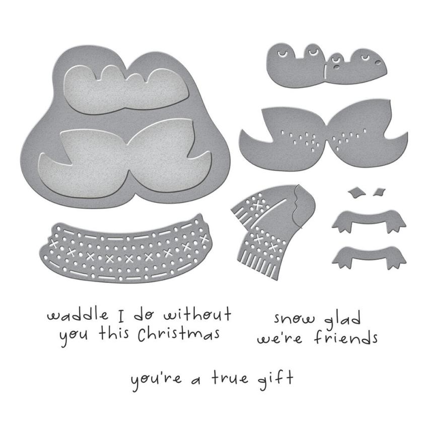 Spellbinders - Stempelset & Stanzschablone "Cozy Waddles" Clear Stamps & Dies